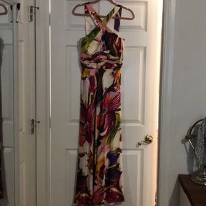 Theia Floral Sleeveless Maxi Dress, Sz 6